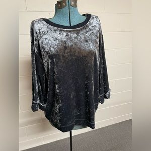 Supplies Women's Steel blue Crushed Velour Top Size M